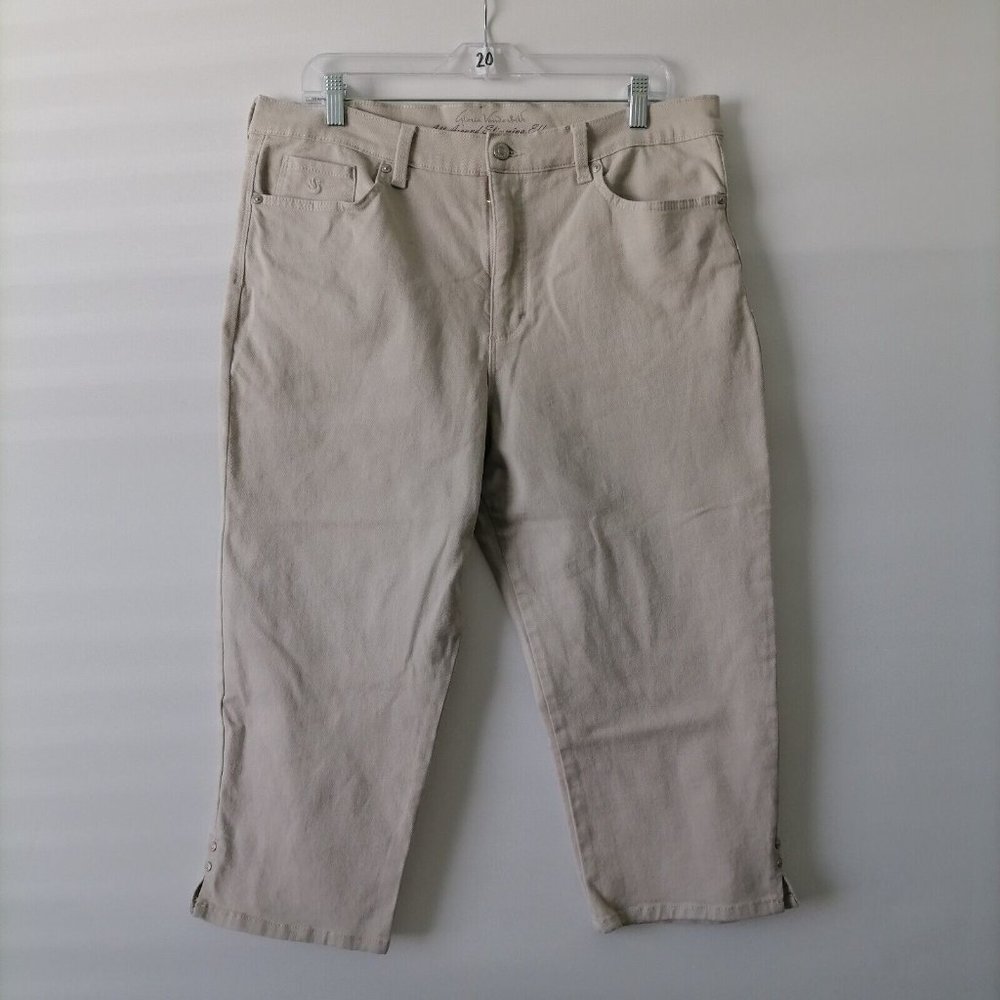 Gloria Vanderbilt Womens Beige High Rise Straight Leg Denim Jeans Size 16